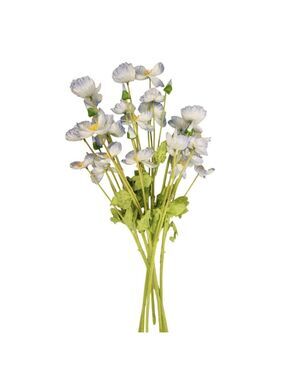 Artificial Silk Poppy Flowers Light Blue Faux Wildflower Bouquet 8 Stems 24 Inch